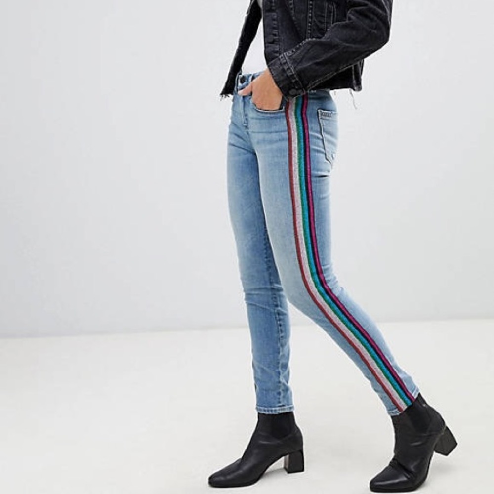 Blank nyc rainbow stripe jeans